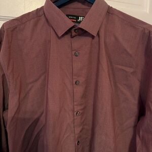 J. Ferrar Men's‎ Maroon Long Sleeve Button Down-Stretch Slim Shirt-XXL 18-18 1/2